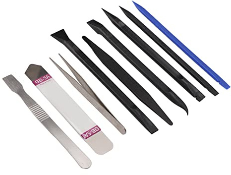 RASTKY 9 in 1 Elektronik -Reparaturwerkzeugkit - LCD Bildschirmöffner Mobiltelefone, Tablets und Laptops Hochwertiges Pry Tool, Perfekte Reparaturen Komplettes Set mit Antistatischer Pringstab,