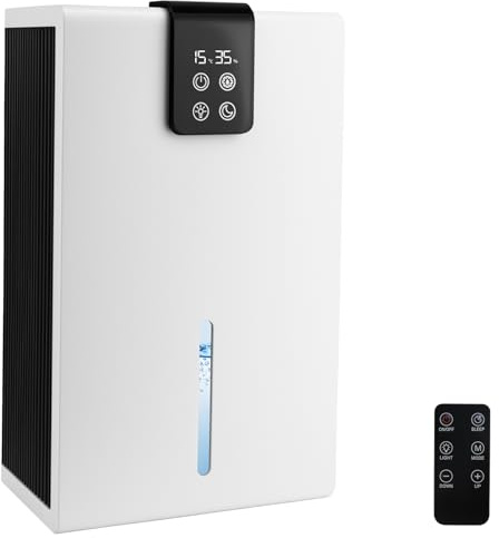 Luftentfeuchter Elektrisch 2.2L, Leiser Raumentfeuchter for Home, 12H Timer, Auto-Abschaltung, 7-farbiges Nachtlicht, Schlafmodus, Luftentfeuchter Klein für Schlafzimmer, Badezimmer, Schrank