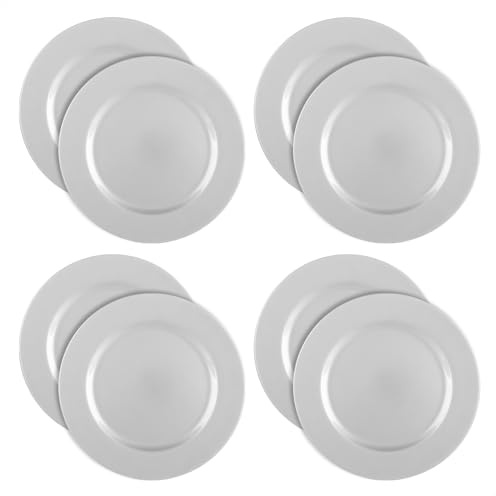 com-four® 8x glänzende Platzteller, wiederverwendbare Unterteller | edle Dekoteller für Hochzeit - Familienfeier - Weihnachten - Ø 33 cm Servierplatten