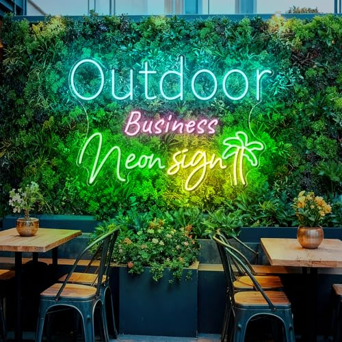 Large Outdoor Neon Sign Waterproof Remote, Personalized Light Up Sign IP68 for Business Outside Décor, Custom LED Neon Lights for Patio Backyard Bar Salon Store Logo Pool Beach Wedding Party Gifts