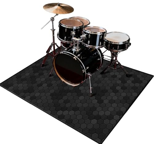 SZZEUOA Alfombras Acusticas 120 x 70 cm Alfombras de Batería, Alfombra Bateria Electronica, Alfombras de Batería Acústico para Kits de Batería Electrónica Bombo Caja