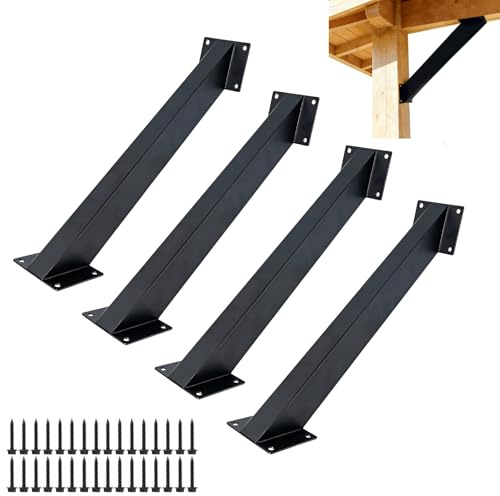 4 Stück 45-Grad-Winkelhalterung, Balkenverbinder, Holzbalken Eckhalterung, Verbindungsstreben-Set für Holzbalken Pergola Gazebo Deck Patio DIY Projekte