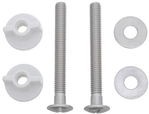 Vaguelly Kit de Fixation Abattant Wc en Plastique Robuste, Lot de 2 Vis et Boulons de Charnière, Accessoires de Réparation et Remplacement pour Siège Toilette, Fixation Stable