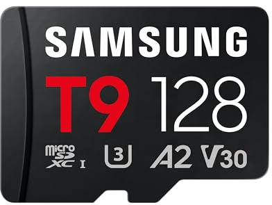 Samsung T9 microSD-Karte, 128 GB, Speicherkarte für den Einsatz in Drohnen, Action Kameras und 360° Kameras, UHS-I U3, Full HD & 4K UHD, 200 MB/s Lesen, 130 MB/s Schreiben, MB-MH128T/WW