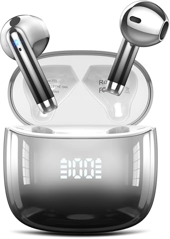 Bluetooth Kopfhörer, Kopfhörer Kabellos Bluetooth 5.3, Hi-Fi Sound in-Ear-Kopfhörer mit ENC Noise Cancelling, 48 Std Spielzeit, LED Anzeige, IP7 Wasserdicht Ohrhörer für Arbeit und Studium (Schwarz)