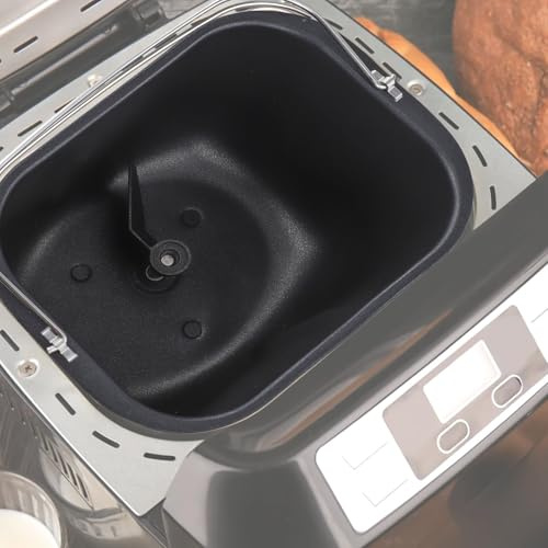 Secchio per pane in acciaio inox per miscelare il pane con fodera per la preparazione senza impasto, compatibile con pane standard, accessorio da cucina in acciaio dorato e nero (nero T1)