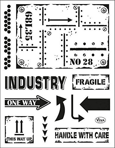 Viva Decor Clear-Stamps (Industrial Style) Silikon Stempel - Prägung Stempel - DIY Dekoration stanzen - Stempel Silikon - DIY Stamp - Stempel Prägung - Made in Germany