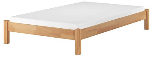 Erst-Holz®Einzelbett in Überlänge 120x220 Buche-Bettgestell mit Matratze und Rollrost 60.84-12-220 M