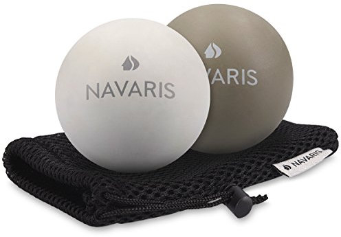 Navaris Massageball 2er Set Faszien Massage - Selbstmassage Gummi Faszienball Lacrosse Ball Trigger Point - Fuß Roller Triggerpunkte