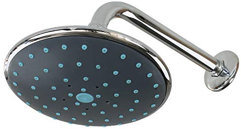 Sanixa GO140300 Duschkopf Set mit 20 cm Wandarm | Messing Verchromt Kugelgelenk rund Brausekopf Kopfbrause Dusche Duscharm Wand-Halterung Badezimmer Bad (Wandarm 20 cm)