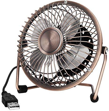NATUCE Ventilador USB, Mini Ventilador USB Silencioso Ventilador de Escritorio de Metal de Rotación Flexible de 360 ° Ventiladores USB Portátil de Ordenador PC para Oficina Hogar