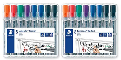Staedtler Lumocolor 356 WP8X Flipchart-Marker (Rundspitze ca. 2 mm Linienbreite, Set mit 8 Markern, Ideal für Flipchart-Blöcke, farbintensiv, geruchsarm, hohe Qualität) (2)
