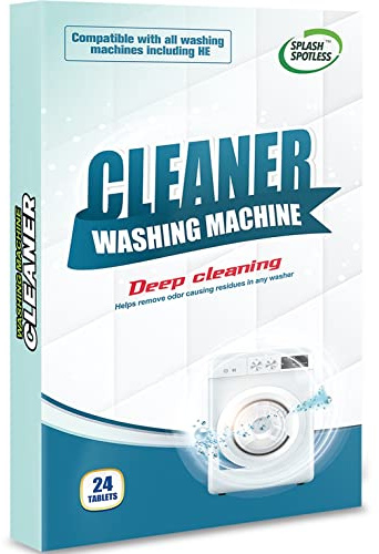 Splash Spotless tvättmaskinsrengöring djuprengöring för HE Top Load brickor och frontlastare, 24 tabletter