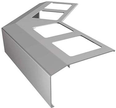 Renoplast® Aluminium Ecke 135° für Traufprofil K301 Grau | Fertigstellung von Terrassen und Balkonen | Fliesenböden auf Klebemörtel | Wasser ablaufsysteme Winkelprofil | Korrosionsschutz Balkonprofile