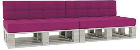 Gutekissen® Palettenkissen Gesteppte Kissen mit Knöpfen, Palettenauflagen Sitzkissen Rückenlehne Gesteppt PFG 2xSet (Sitzkissen 120x80 +Rückenlehne 120x40), Rosa