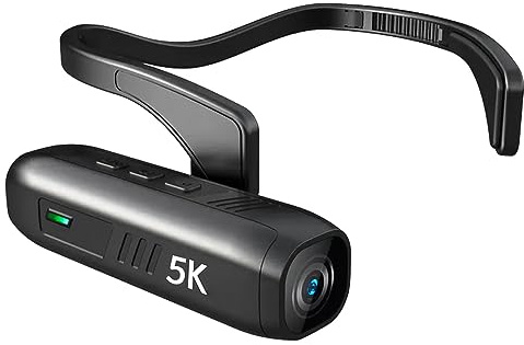 KOCAN am Kopf montierte Kamera, 5K-Kopfkamera, tragbare WiFi-Videokamera, Camcorder, Webcam, 30 MP, Anti-Shake, IPX5, wasserdicht, mit 120°-Weitwinkelobjektiv, unterstützt APP-Steuerung für Vlog-Video
