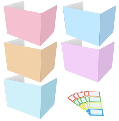 5 Piezas Panel Separador Escritorio, 40*30*30cm Pantalla Separadora Escritorio Multiusos Separadores Mesa Escritorio Plegable Divisor de Escritorio, en Forma de U para Aprendizaje, Oficina, Biblioteca