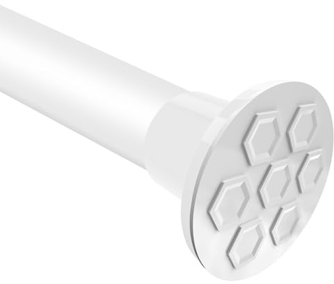 Tension Curtain Rod, 102-120 Inch No Drilling Tension Rods for Windows, Adjustable Pole Shower Curtain Rod, Non-Slip Telescoping Curtain Rods for Bathroom Patio Bedroom Laundry,White