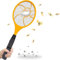 Electric Fly Zapper 1500V Electric Bug Zapper Mosquito Swatter with 3-Layer Safety Mesh for Indoor and Outdoor, Yellow