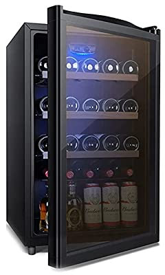Refrigerador enfriador de vino con compresor de 30 botellas con cerradura Bodega grande para vino tinto, blanco, champán o vino espumoso Frigorífico con control de temperatura digital de 41f-64f