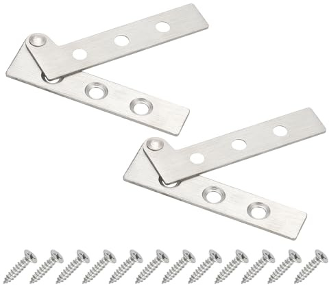 PATIKIL Bisagras Pivotantes de Puerta 2 Juegos Bisagras Ocultas Giratorias de 360 Grados Eje hacia Arriba y hacia Abajo Hardware de Tamaño S para Puerta Secreta Tono Plateado | Bisagras para puerta oculta, árbol hacia abajo, tamaño S, para puerta secreta o biblioteca