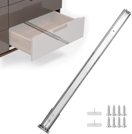 homdiy 5 Pack 14 Inch Heavy Duty Center Mount Drawer Slides for Cabinet and Dresser Bottom Mount Drawer Rails 3/4 Extension Glide Track