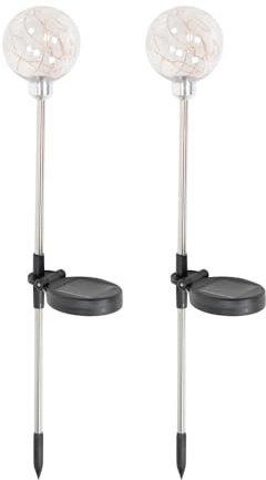 ValueLights | Fairy Globe Solar Powered Outdoor Spike Lights 2 Pack Garden Stake Lamp