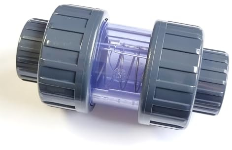 Válvula antirretorno de PVC transparente de 25mm con accesorios de unión adhesiva PN16 para tubería de piscina, construcción de piscinas y estanques