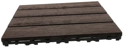 HOMSFOU Outdoor Kunststoff Terrassenfliesen Rutschfeste Deckplatten Für Balkon Garten Und Terrasse Einfache -installation Wetterfest Und Langlebig Schokoladenfarbener Oberfläche Für