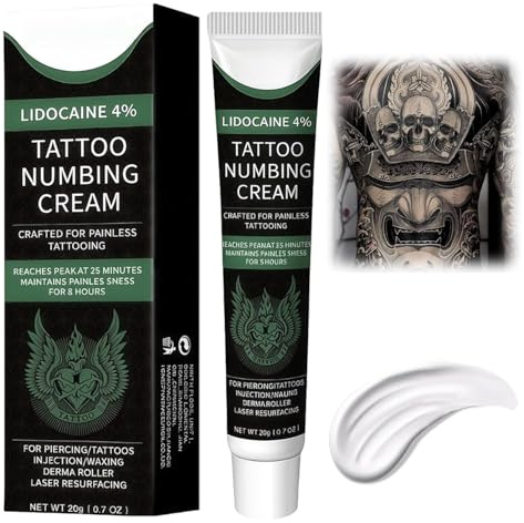 20g Crema per Tatuaggio, Cura della pelle del tatuaggio, Bloccaggio e fissaggio del colore del tatuaggio, Nero Chiaro