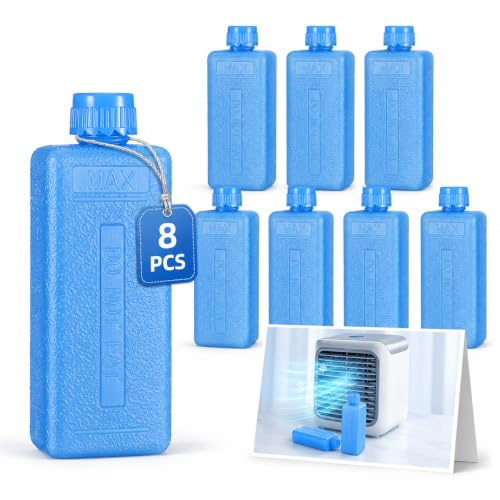 PartyKindom Lot de 8 mini blocs réfrigérants réutilisables pour climatiseur, boîtes à déjeuner, sacs isothermes, stockage de glace portable pour la maison, les voyages, l'extérieur