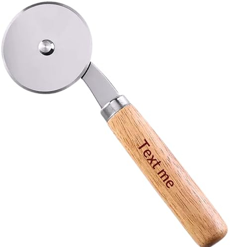 Coupe-pizza personnalisé en bois – Cadeau original pour papa, papy, parrain, fête des pères, Noël, retraite – Gravure personnalisée offerte