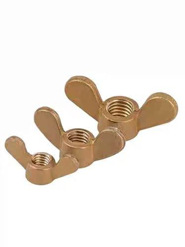WEKONUMEX Flügelmuttern, Flügelmuttern M3-M12, Messing, 5er-Pack, DIN 315, handfest anziehen(M12)