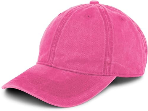 styleBREAKER Unisex Baseball Cap Vintage Look verstellbar 6-Panel Cappy in Washed Optik mit gebogenem Schirm Baumwolle Retro Cap Damen und Herren, Farbe:Pink