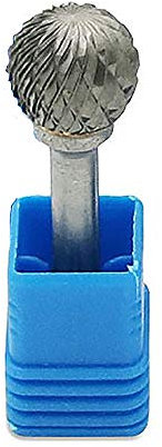 POWERTOOL Lime rotative avec tige de 6 mm pour sculpture sur bois - Tête sphérique en carbure de tungstène - Fraise rotative pour le travail du bois, perceuse et gravure (double fente, 12 x 10 mm)