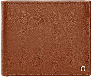 Aigner Geldbörse Portemonnaie Portmonee im Querformat in Cognac - 12x9,5x2cm (B x H x T)