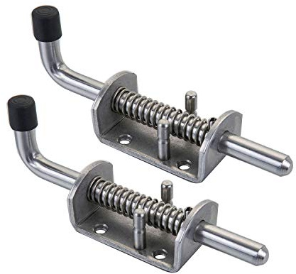 2 Stück robuste Edelstahl-Federbelastete Verriegelung für Tür, Schuppen, Tor oder Heckklappe, Anhänger, Garage
