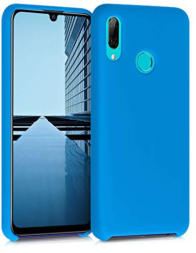 kwmobile Hülle kompatibel mit Huawei P Smart (2019) Hülle - Silikon Handy Case - Handyhülle weiche Oberfläche - kabelloses Laden - Strahlend Blau