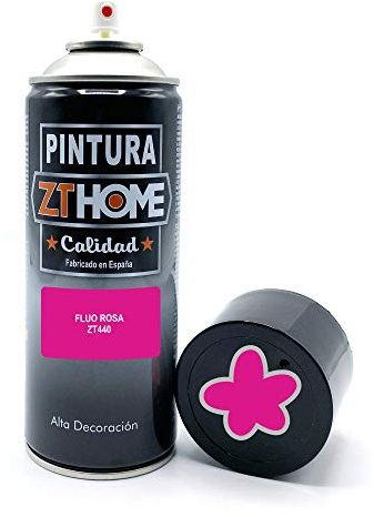 Pintura Spray 400ml imprimacion para madera, metal, ceramica, plasticos/Pintura para todo tipo de cosas y superficies Radiadores, bicicleta, coche, plasticos, microondas, graffiti (Fluor Rosa)