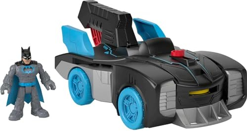 Fisher-Price Imaginext DC Super Friends Bat-Tech Batmobile, véhicule Transformable à Pousser avec Figurine Batman Lumineuse, Jouet pour Enfant dès 3 Ans, GWT24