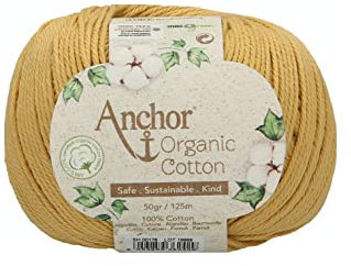 Anchor Organic Cotton, 50G, Stärke: 4, Aufmachung: 125M sunflower Häkelgarne