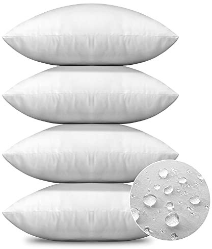 Artscope 4er Set wasserdichte Kissenfüllung 45 x 45 cm - Kisseneinsätze im Freien - Füllkissen Kopfkissen Sofakissen für Patio Garten Sofa Bauernhaus Dekor