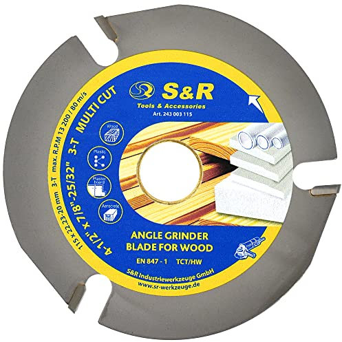 S&R Lama TCT Sega Circolare 115mm per Legno Disco 115mm Taglio e Fresatura Legno
