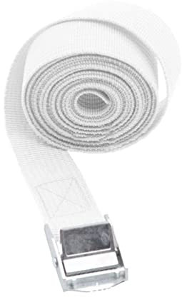 Yiiquanan Cinghie di Tensione con Cricchetto Regolabile Cinghia di Fissaggio con Fibbia Metallica per Auto, Campeggio All'aperto (50mm*5m, Bianco)