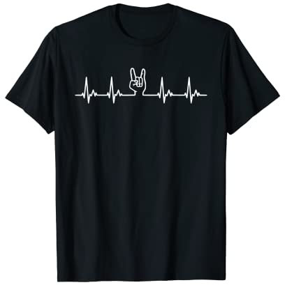 Herzschlag Heavy Metal Pommesgabel Musik Rock Festival T-Shirt