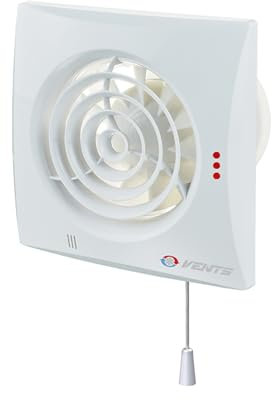 VENTS Axialer Abluftventilator für Wand Quiet 150 VT mit Zugschalter & Nachlauf