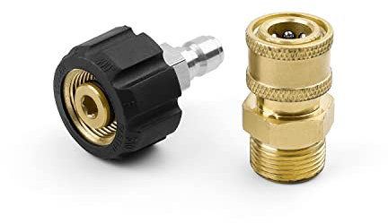 Adattatore Tubo Alta Compressione, CHSEROK 1/4 Raccordi per Tubi Irrigazione, Adattatore M22 Adatto per Giardino, Irrigazione Campo, Cannone ad Acqua ad Alta Pressione