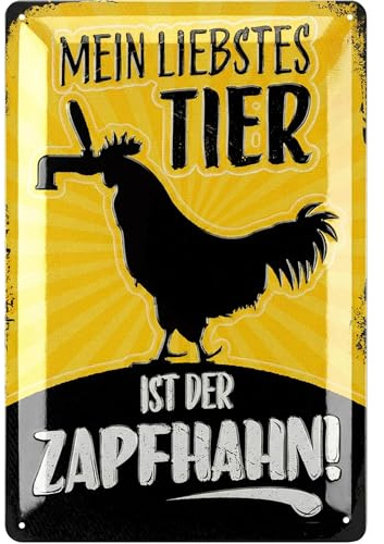 LANOLU Retro Blechschild Bier - lustige Schilder mit Sprüchen Bar Dekoration für Partykeller, Kneipen Bardeko für Stammtisch, Geschenkidee für Papa zum Vatertag, vintage Metallschild 20x30cm