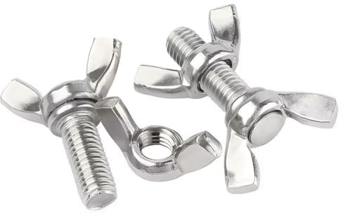 SYDARSYN Flügelschrauben und Flügelmuttern Set 304 Edelstahl Flügelmuttern Hand Twist Schrauben M8x55mm (2 Stück)
