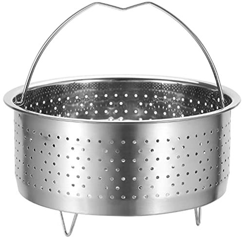 SHOWERORO Stainless Steel Rice Steamer Steam Basket for Vegetables Steamer Basket Inset Fruit Colander Strainer Rice Cooker Steamer Food Steamer Insert Saucepan Fish Dumpling Metal